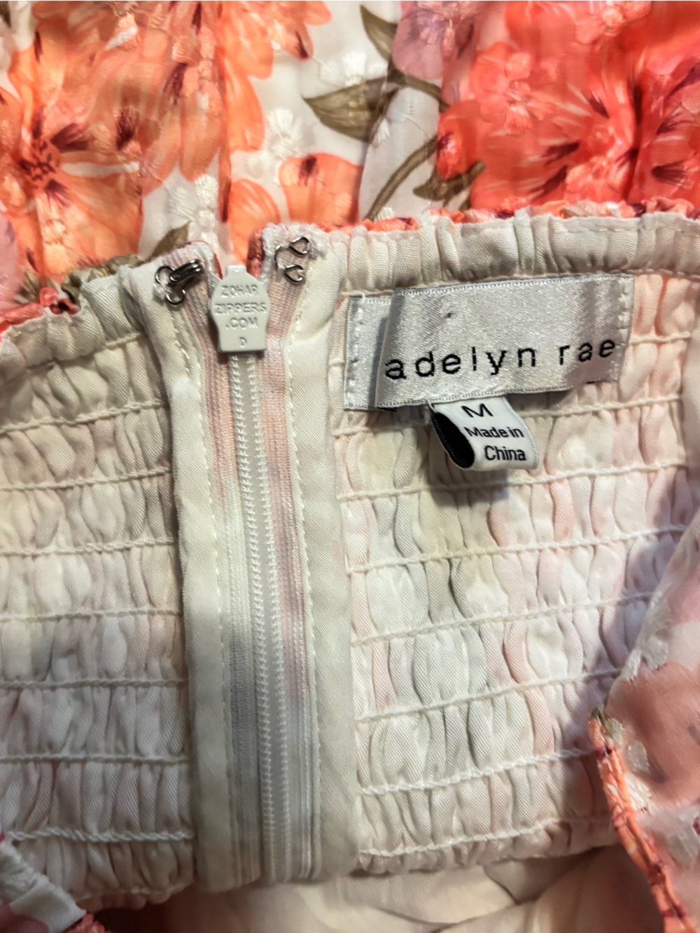 Adelyn Rae Pink Coral Floral Eyelet Midi Dress - Picture 8 of 8